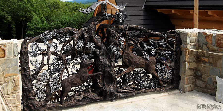 Sculptured metal gates and fences